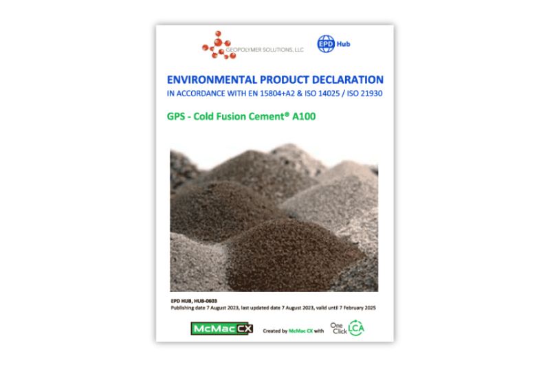 Environmental Product Declaration (EPD) for GPS - Cold Fusion Cement A100